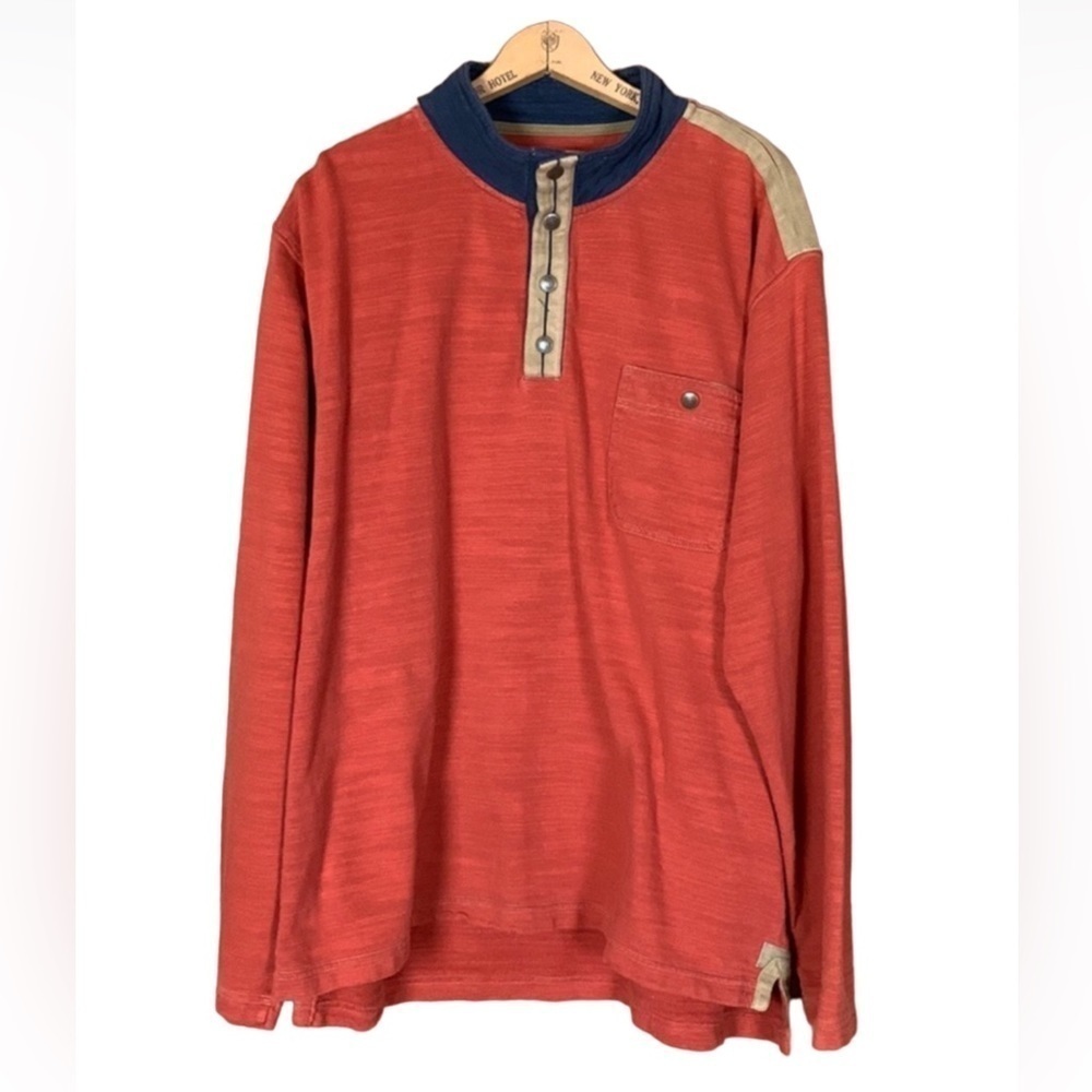Territory Ahead orange henley shirt Size XL